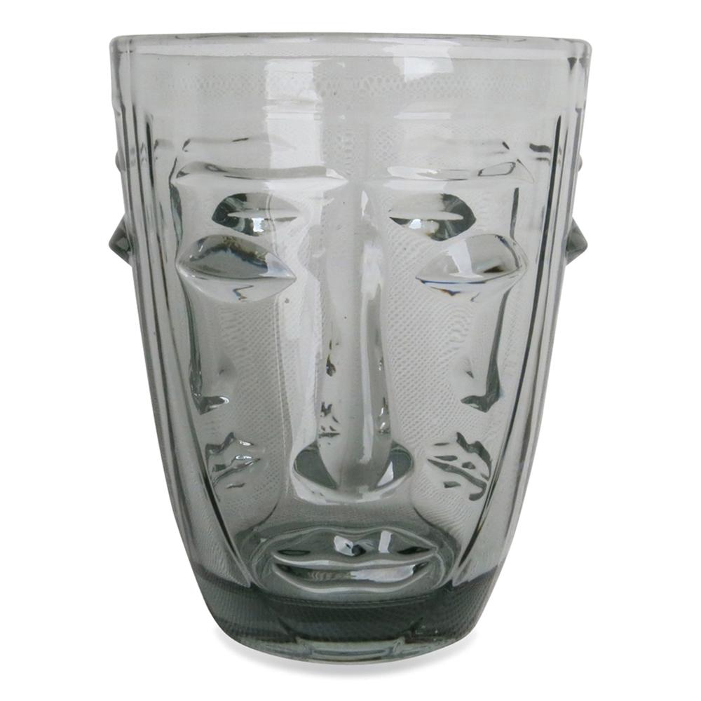 Drinkglas met gezicht I Grijs