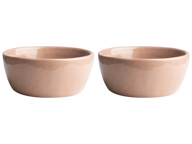 Set van 2 oudroze schaaltjes ø10cm