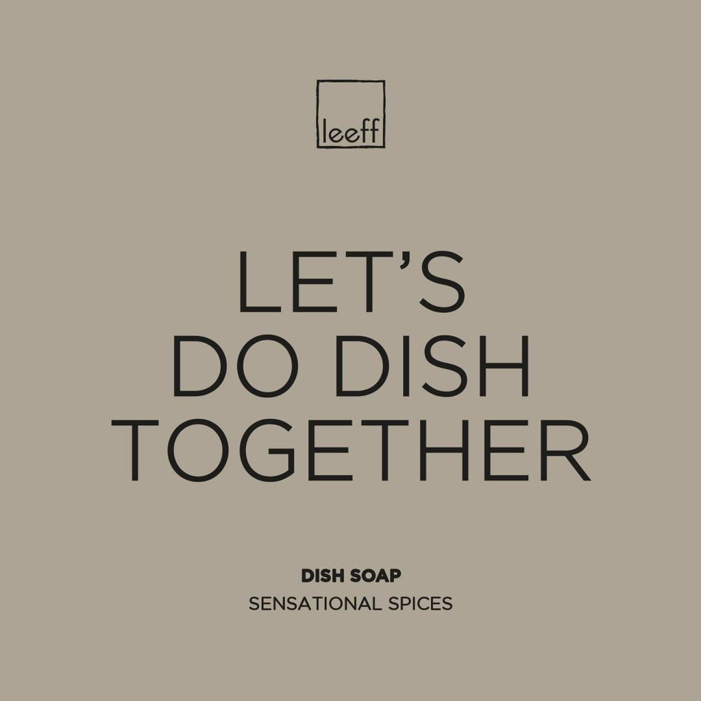 Afwasmiddel met quote 'Let's do dish together'