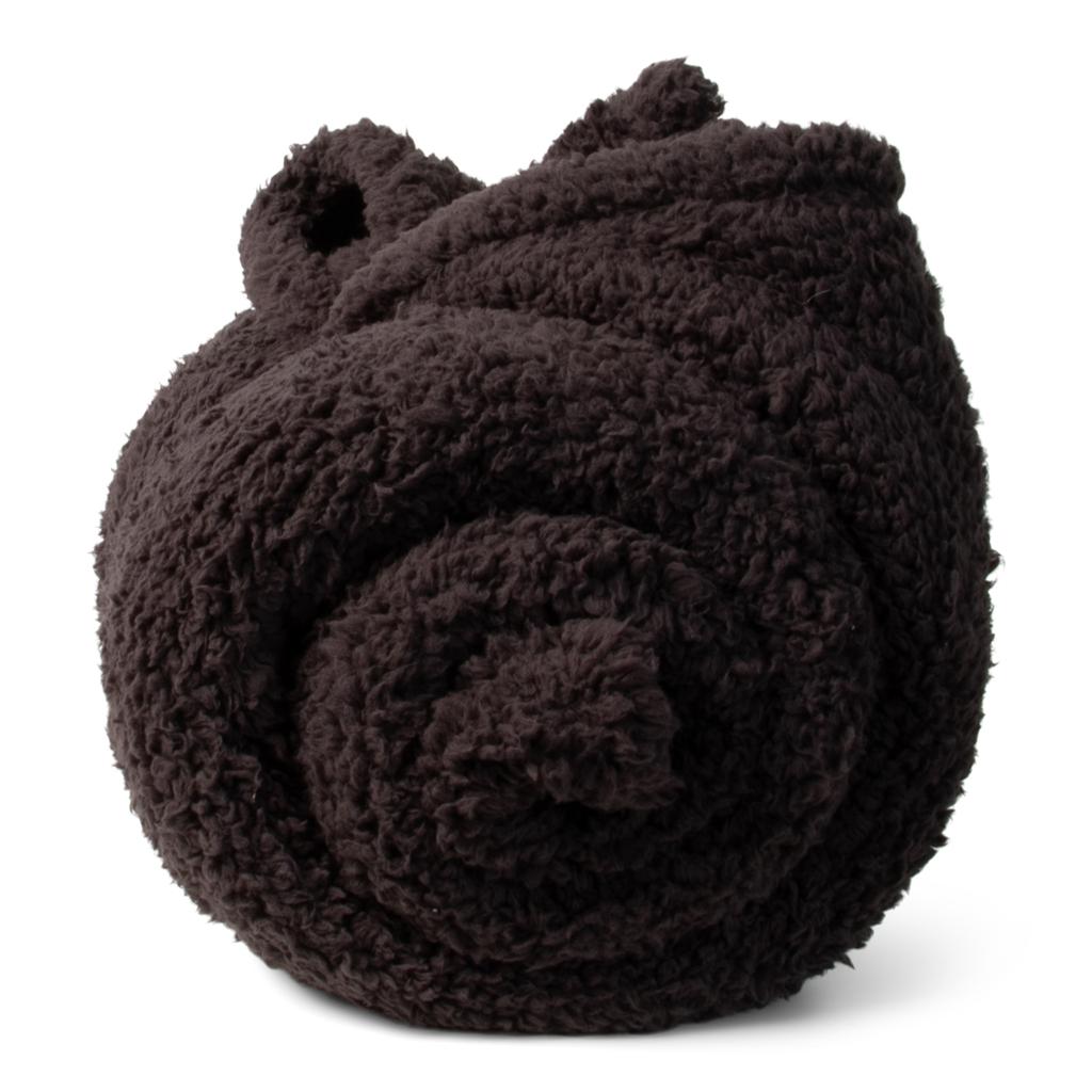 Teddy hoodie met kap I antraciet grijs