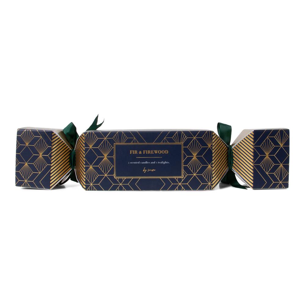 Geurkaarsen in partycracker I Blauw/groen