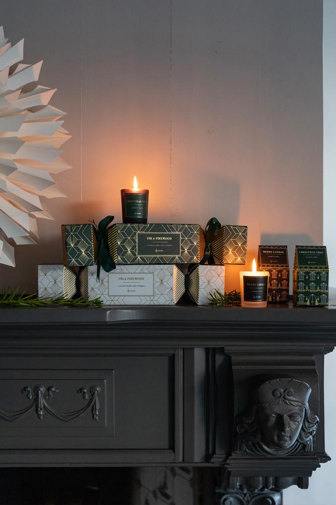 Geurkaarsen in partycracker I Blauw/groen