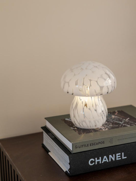 Glazen paddenstoel LED-lamp I Wit