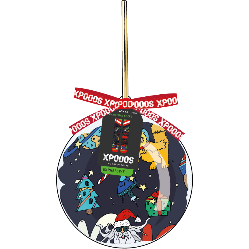 Kerstbal Herensokken Space Dome (m39-46)