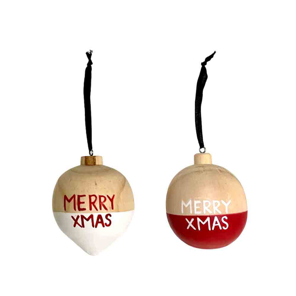 Kerstdeco I Houten kerstbal