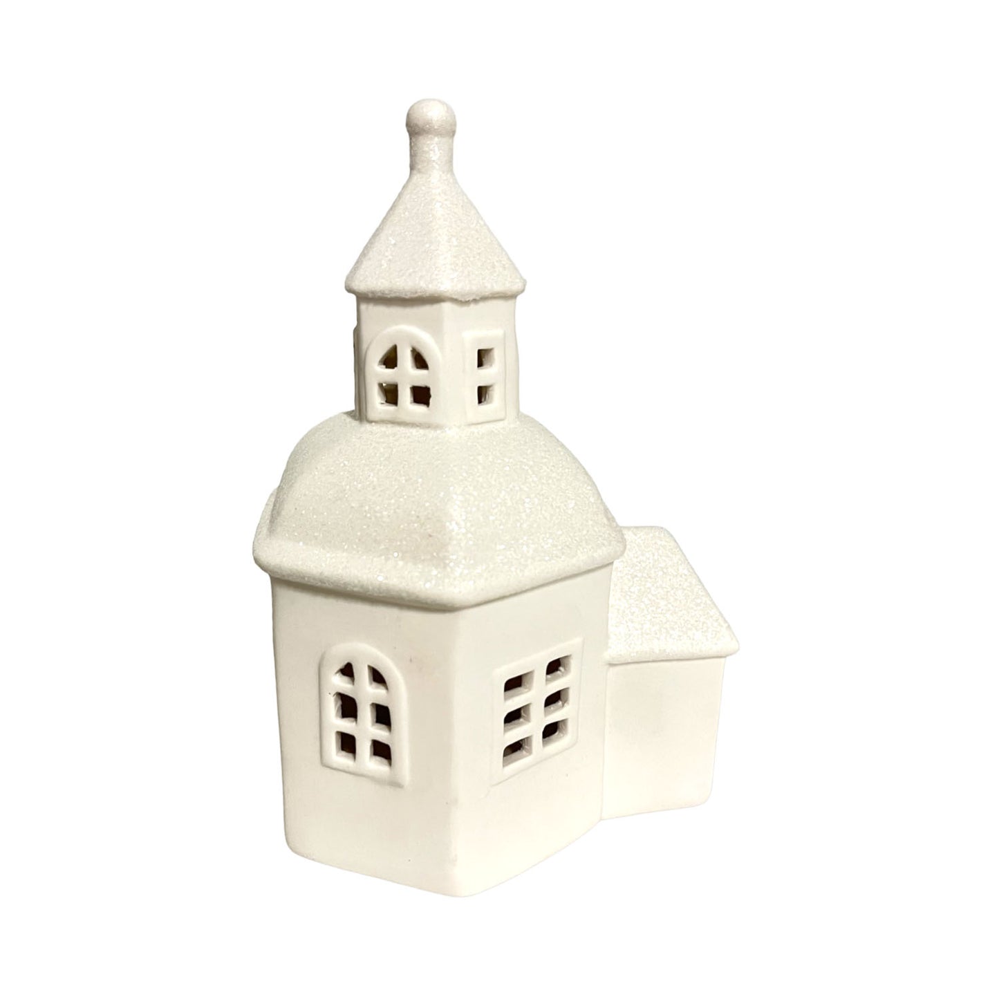 Huisje met toren in keramiek I LED