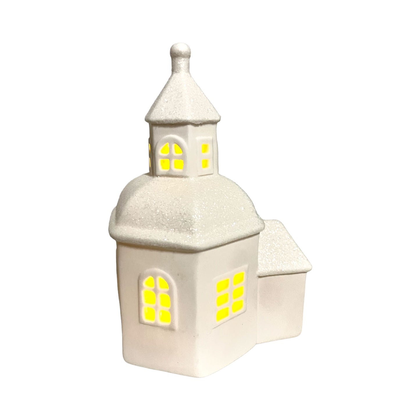 Huisje met toren in keramiek I LED