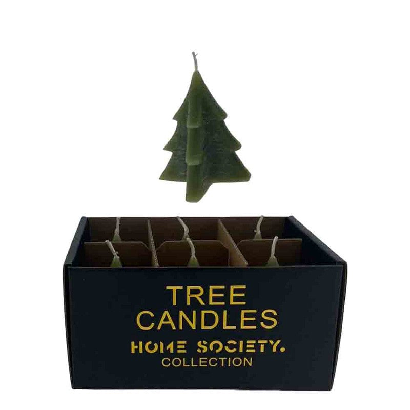 Kaars kerstboom S I groen & goud