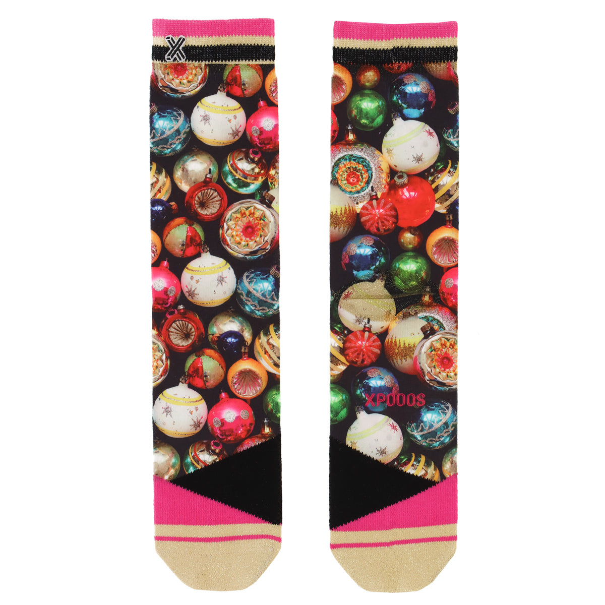 Kerstbal met sokken Glitter & Glamour (1 maat)