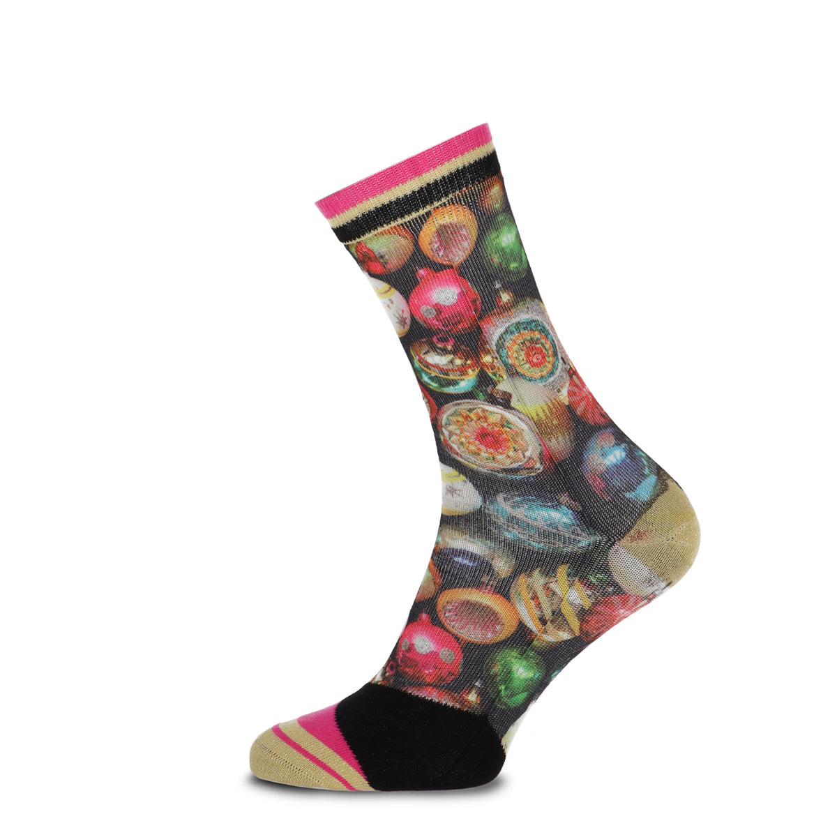 Kerstbal met sokken Glitter & Glamour (1 maat)