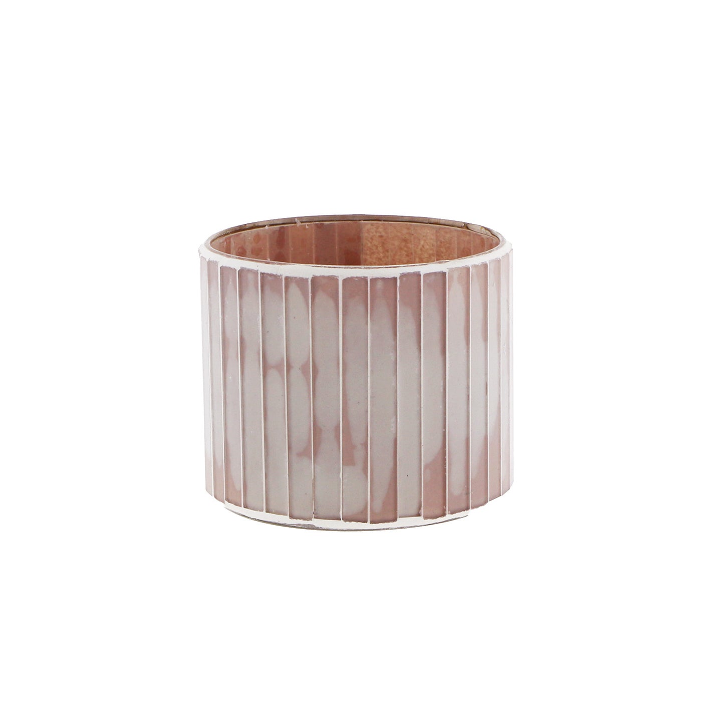 Glazen kandelaar roze (M)