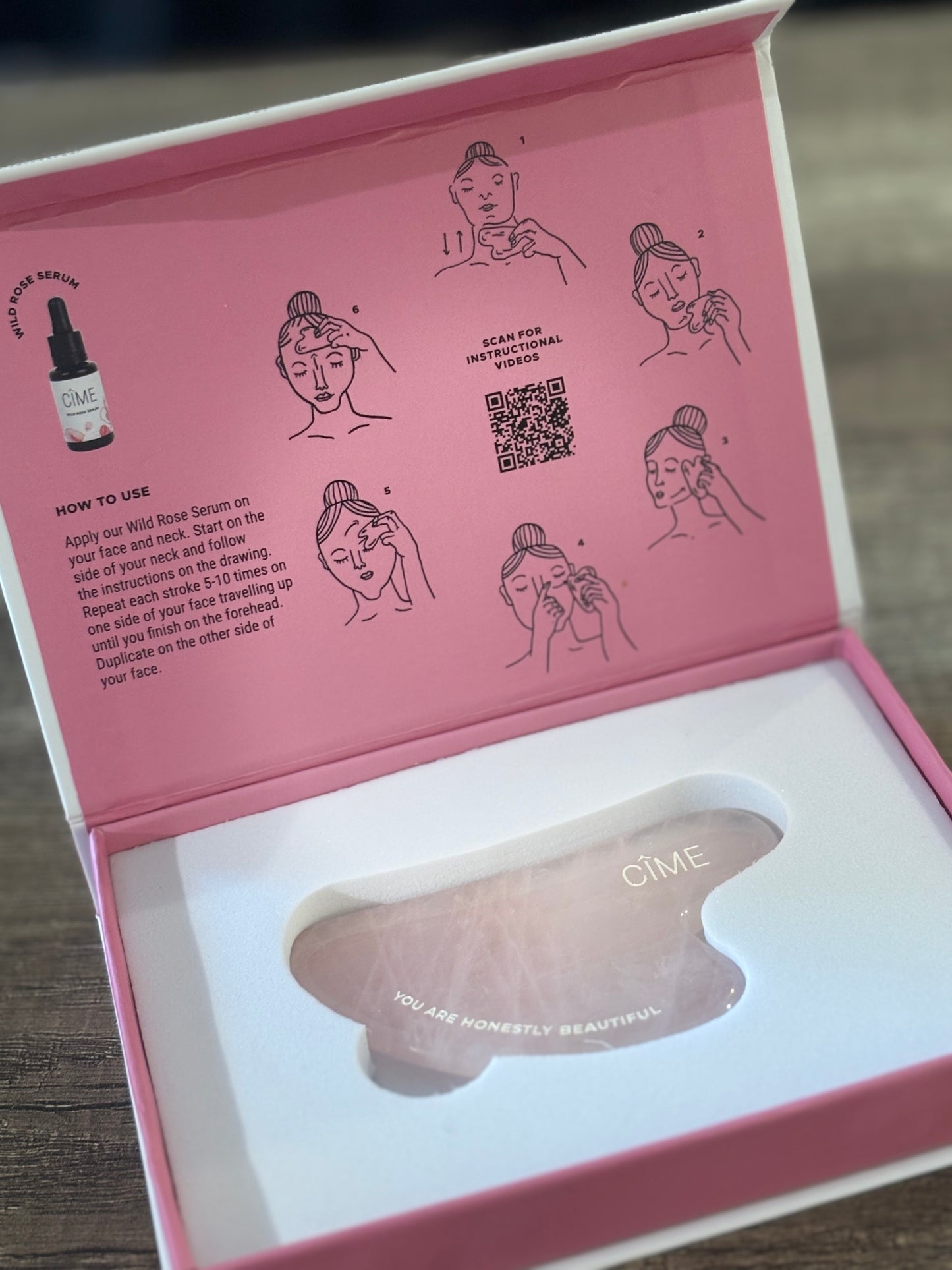 Rozenkwarts Gua Sha Steen