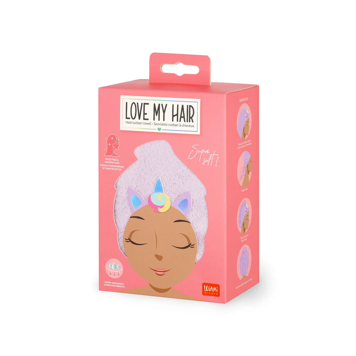 Haartulband handdoek Unicorn