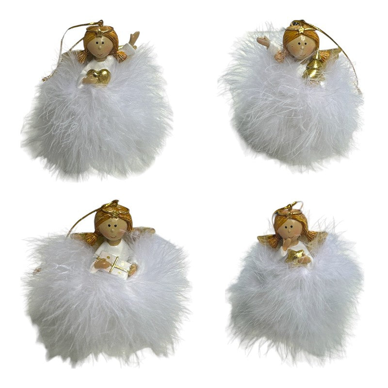 Kerstdeco I Hanger met lampje engel Suzy | Goud