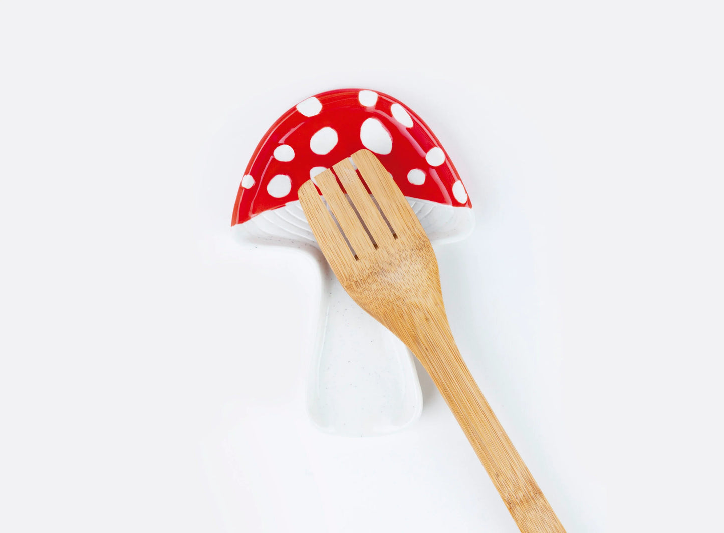 Keramische paddestoel lepelhouder