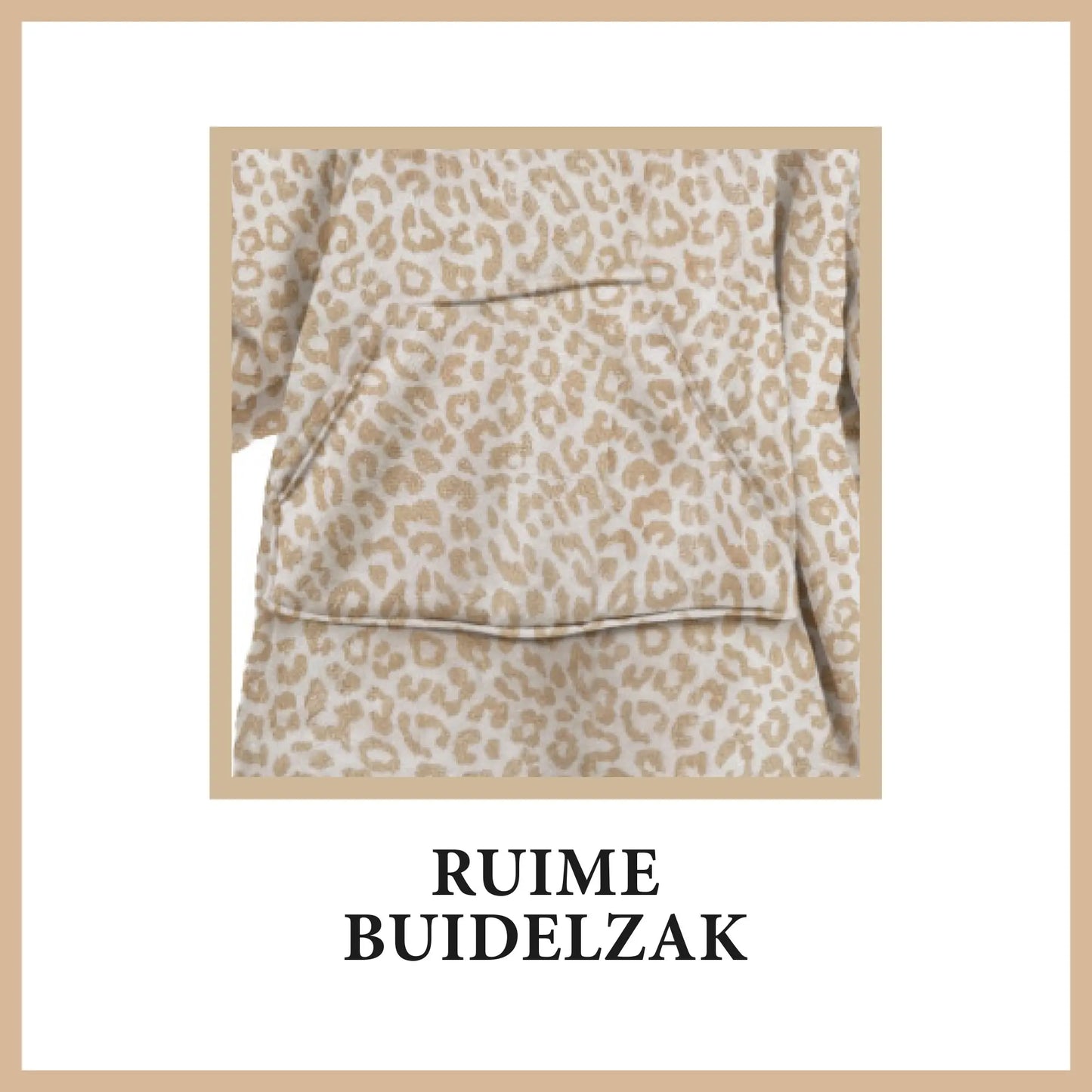 Fleece hoodie met kap I Pumice stone