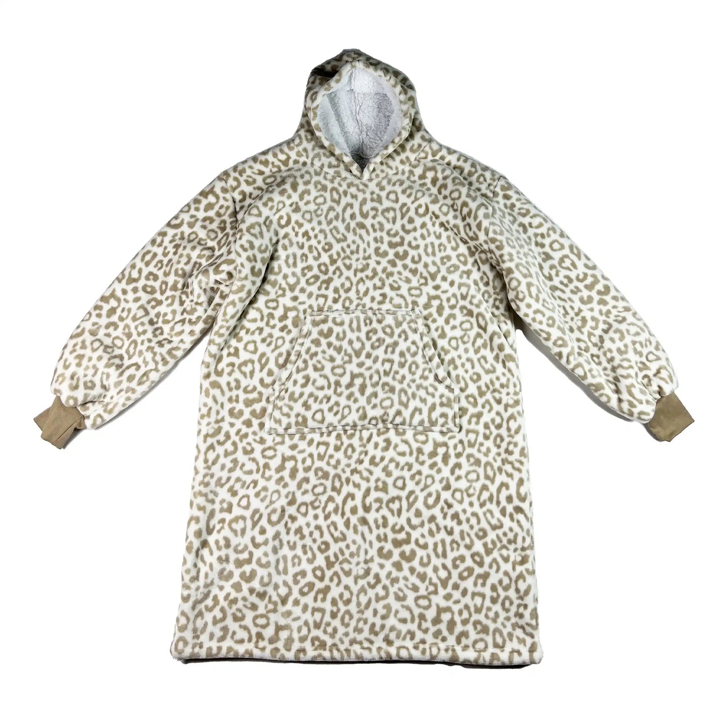 Fleece hoodie met kap I Pumice stone
