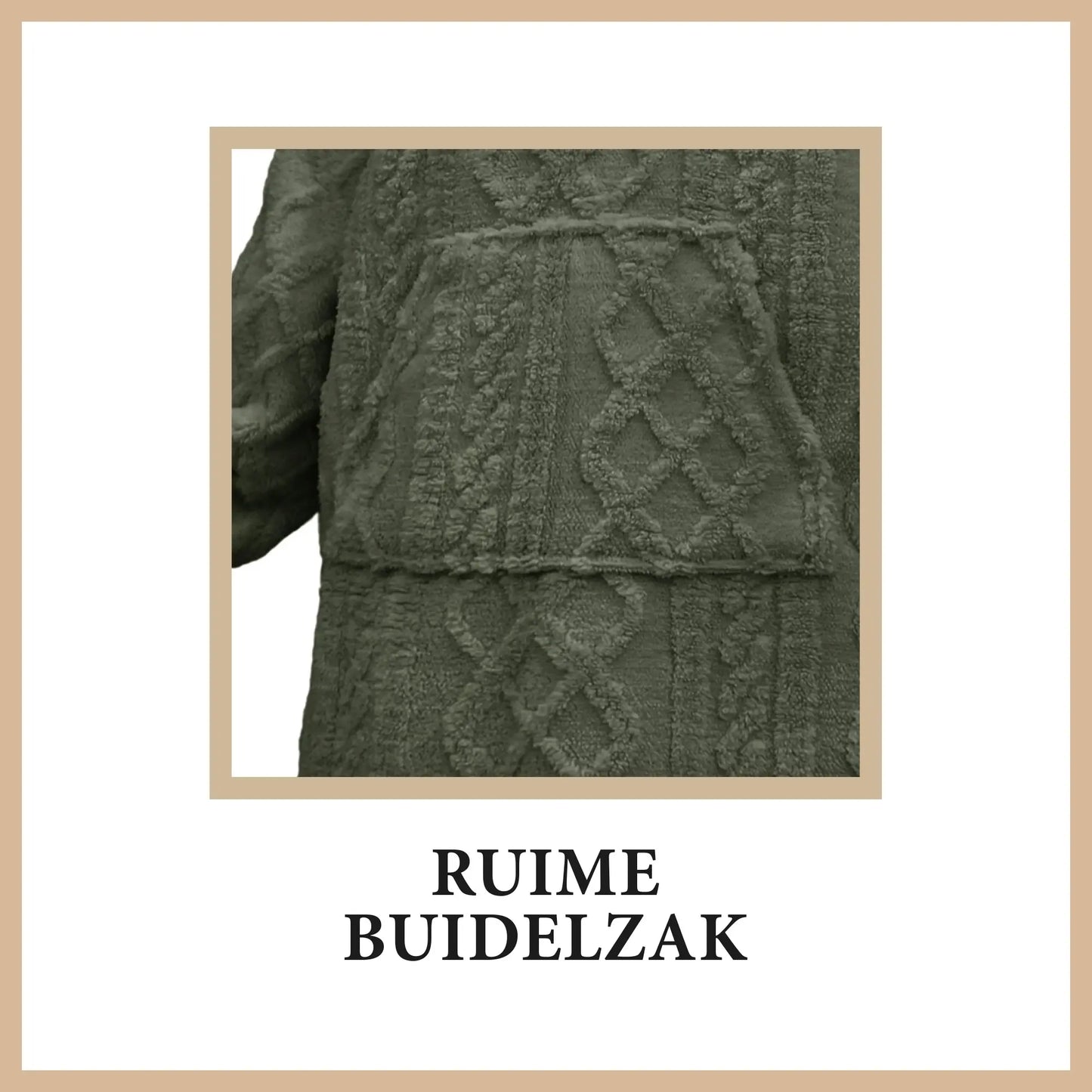 Kabeltrui hoodie met kap I Military green