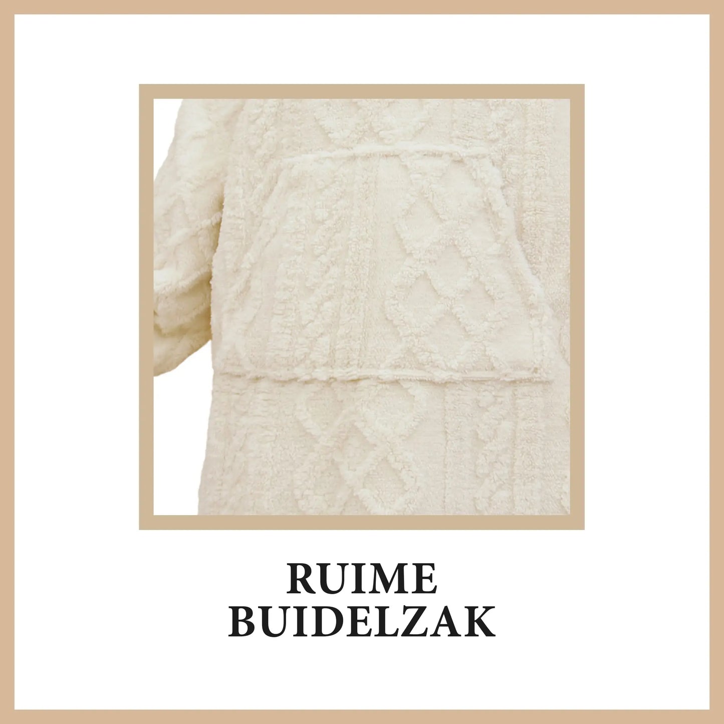 Kabeltrui hoodie met kap I Bone white