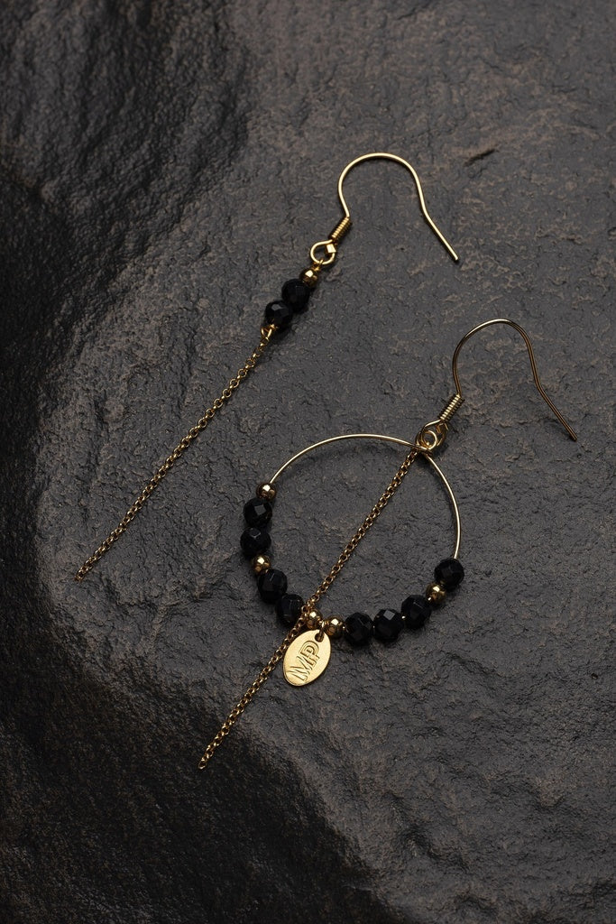 MP Oorbellen | Gold Black