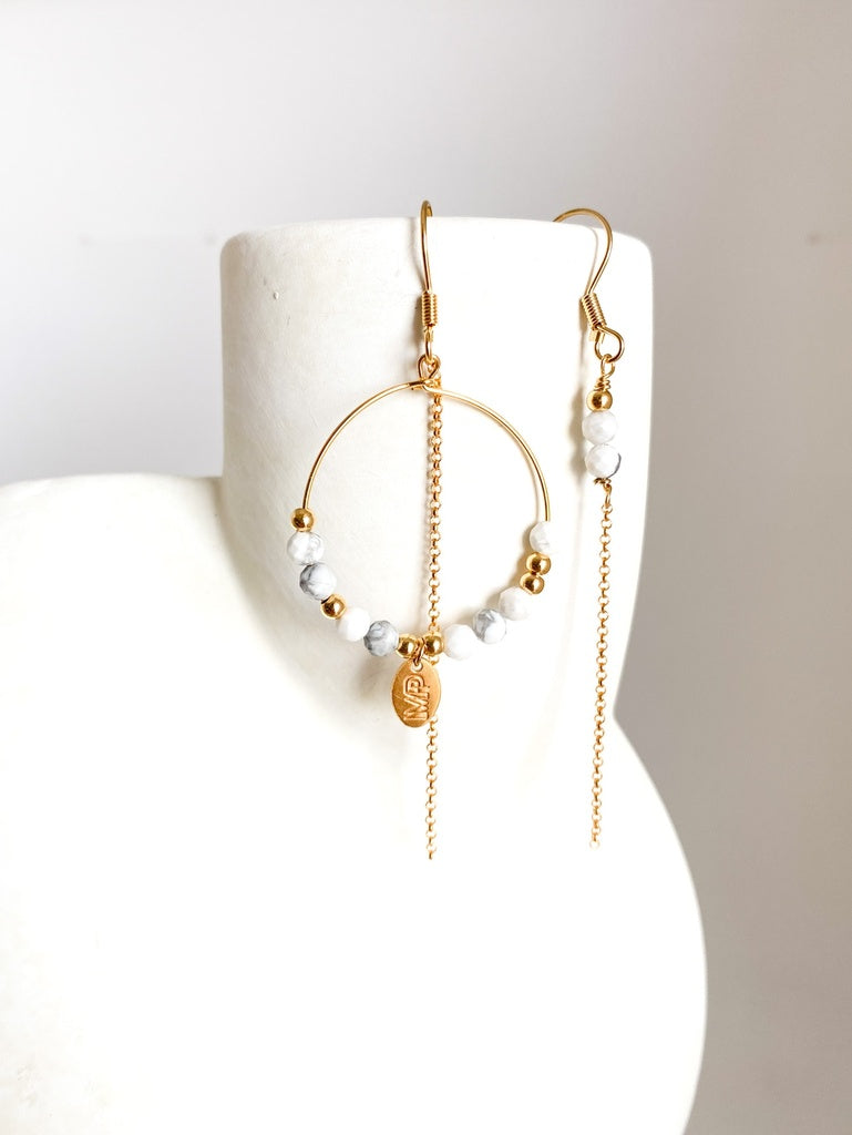 MP Oorbellen | Gold White