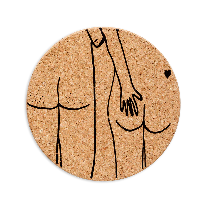 Kurken onderzetter XL| Naked couple