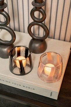 Theelichthouder twist | Zwart