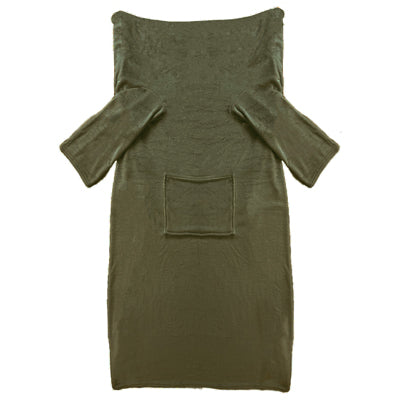 XL fleece hoodie met kap I Military green