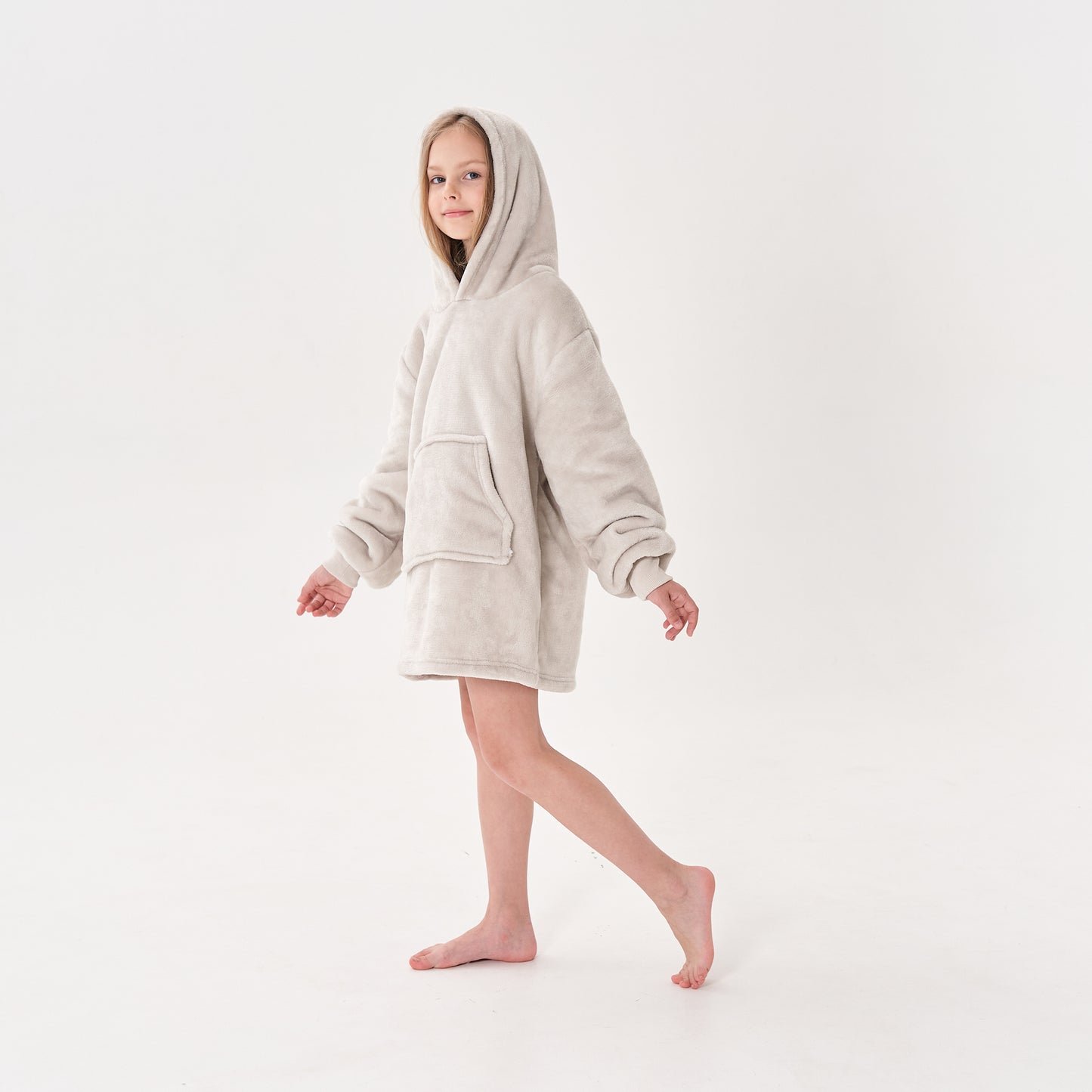 KIDS Taupe hoodie met kap