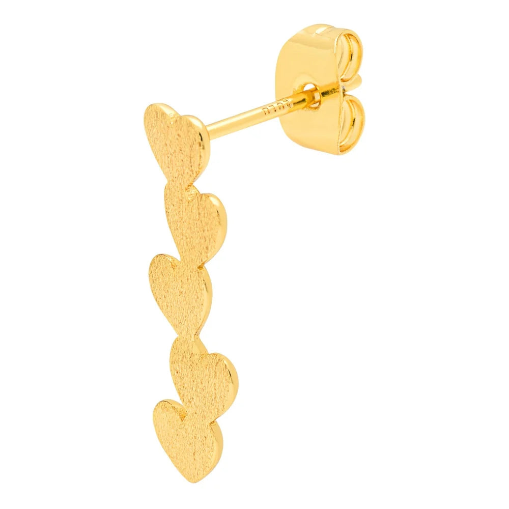 LULU - Oorbel Connected Hearts | goud