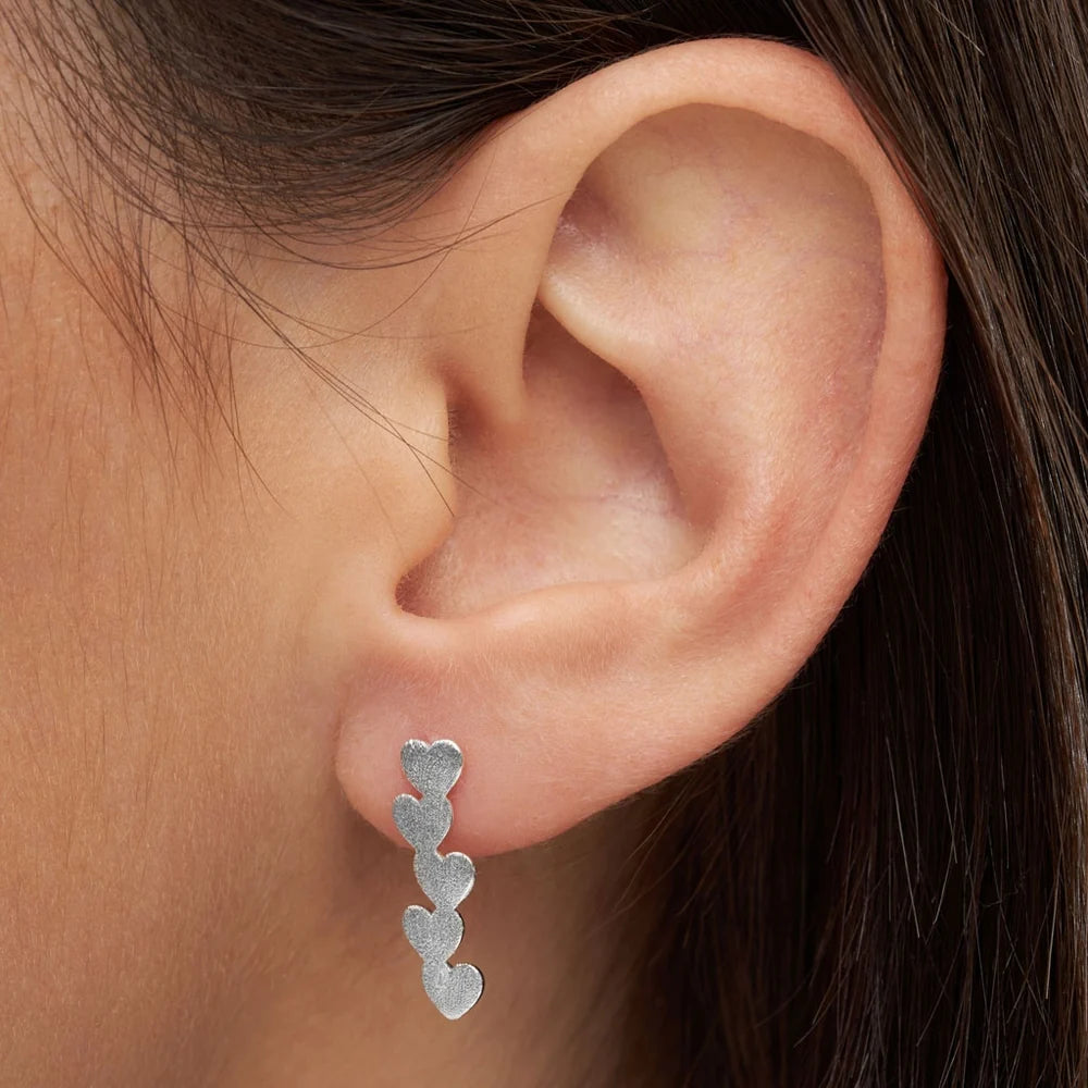 LULU - Oorbel Connected Hearts | zilver