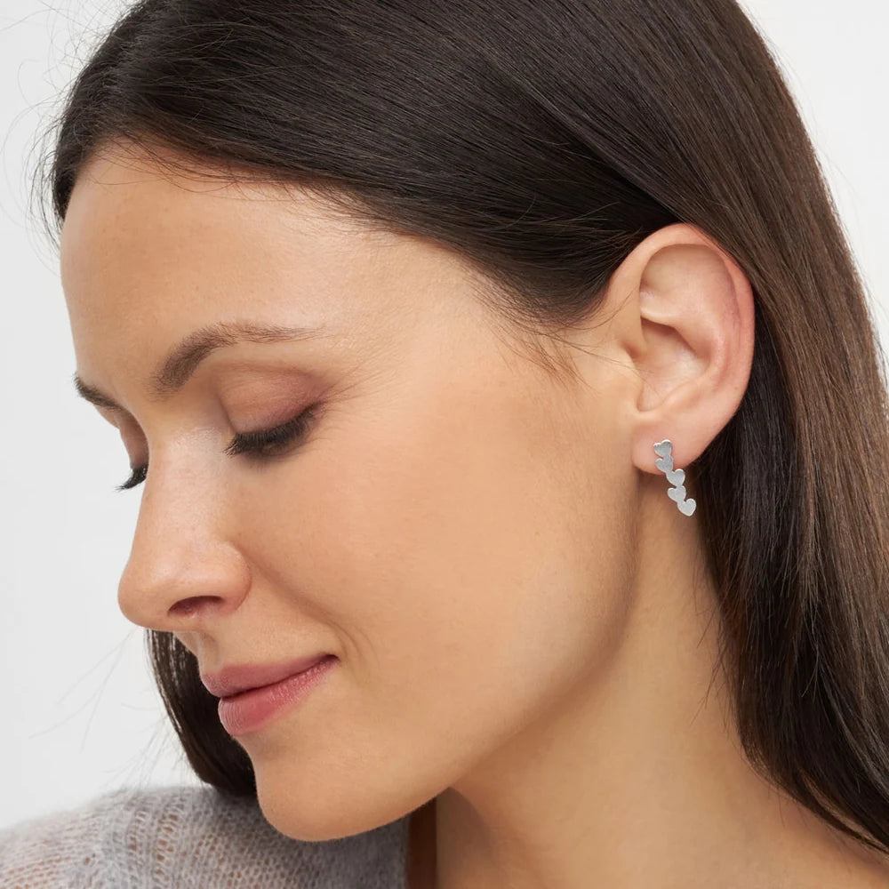 LULU - Oorbel Connected Hearts | zilver