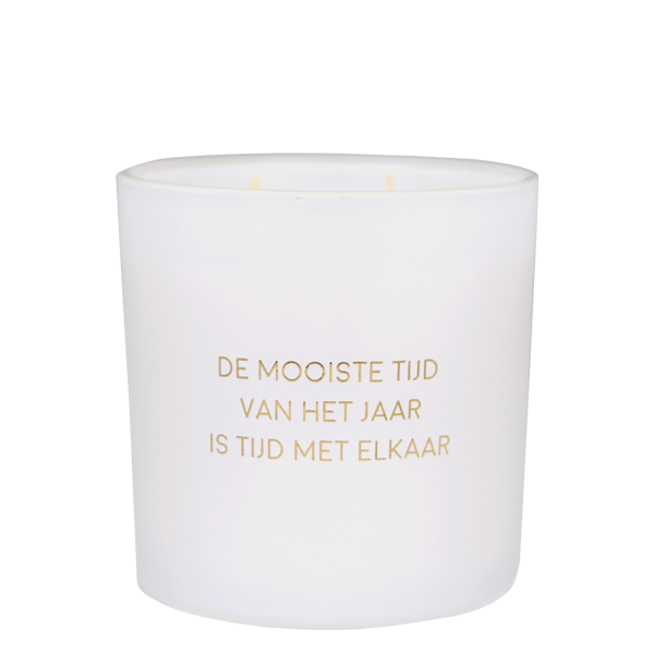 Geurkaars "De mooiste tijd van het jaar is tijd met elkaar"