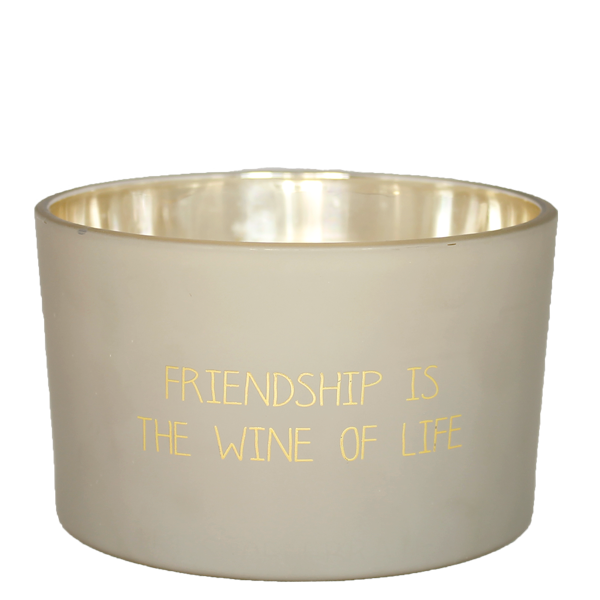 Geurkaars 'Friendship is the wine of life"