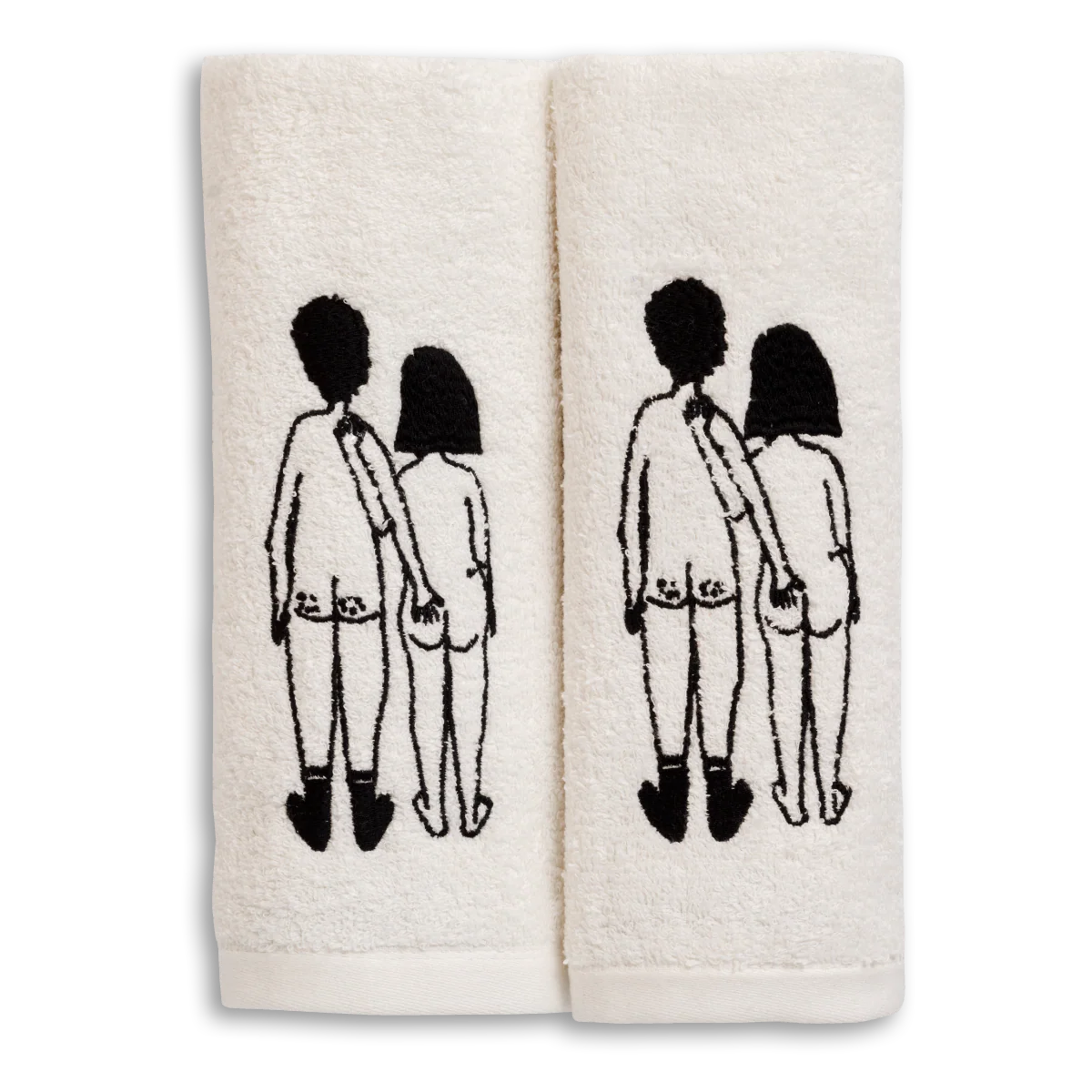 Set van 2 gastendoekjes | Naked couple
