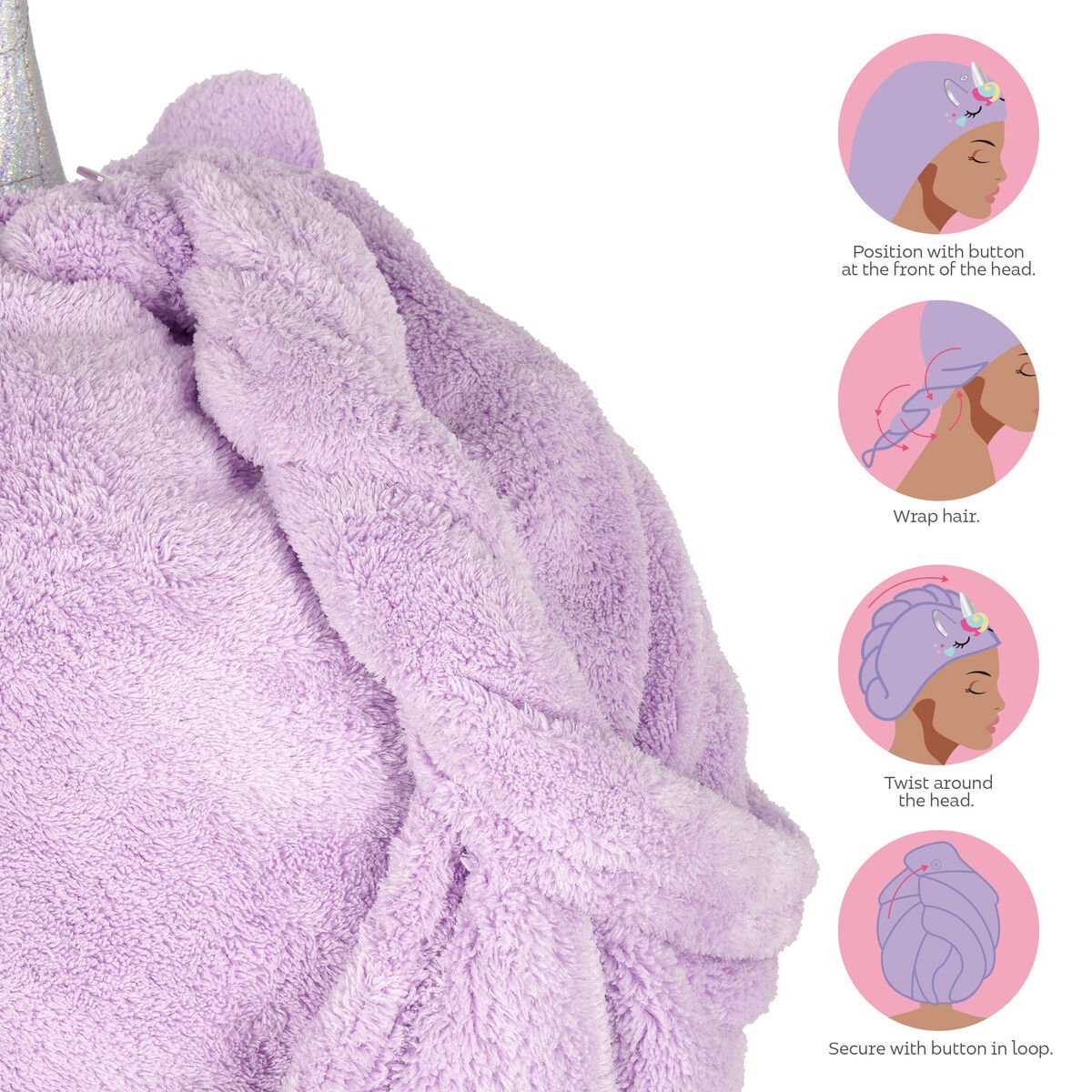 Haartulband handdoek Unicorn