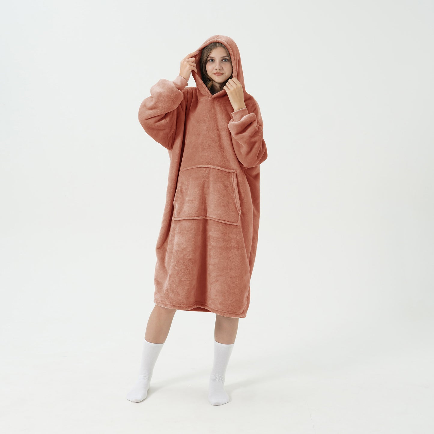 Fleece hoodie met kap I Rose