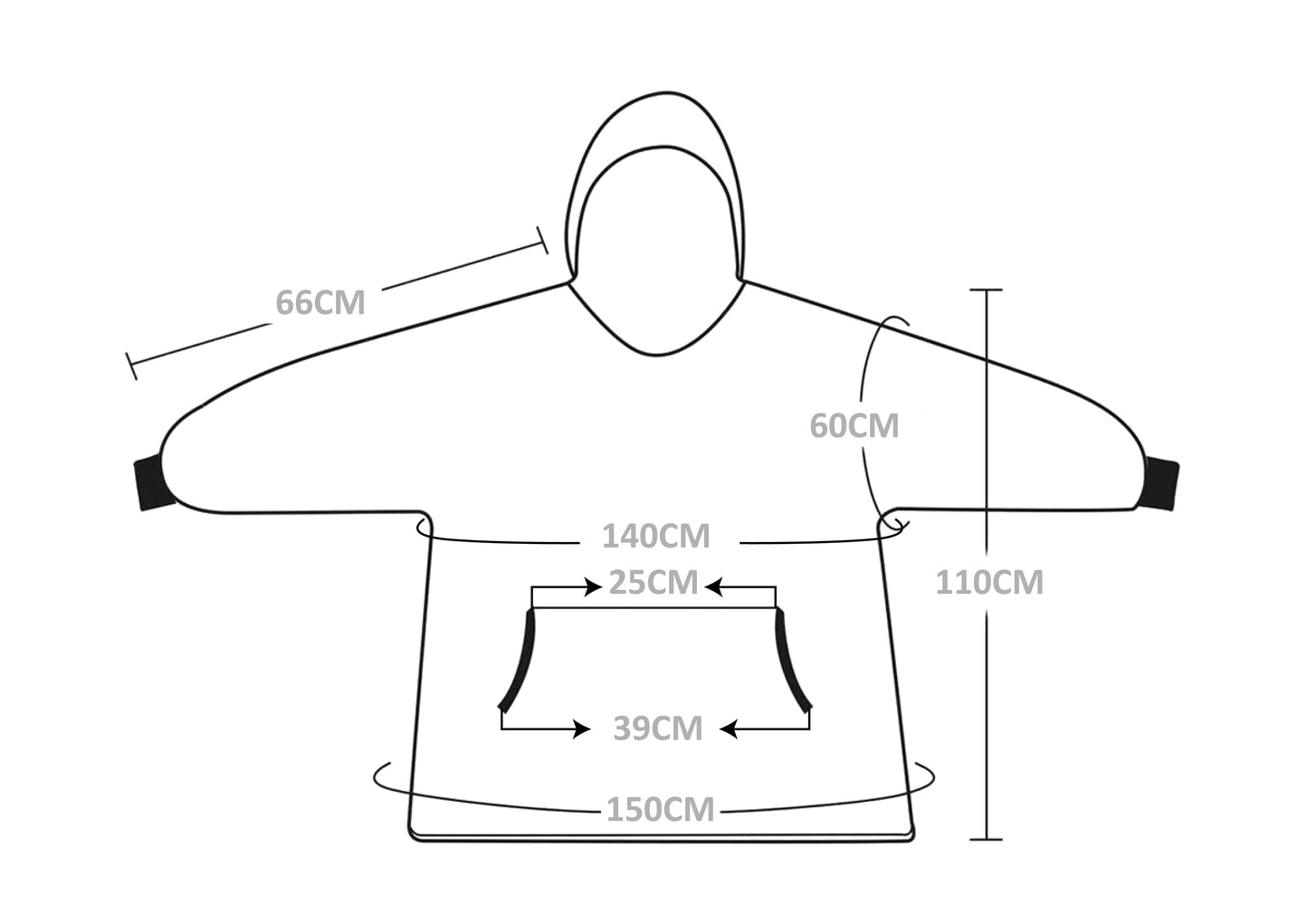 Fleece hoodie met kap I Rose