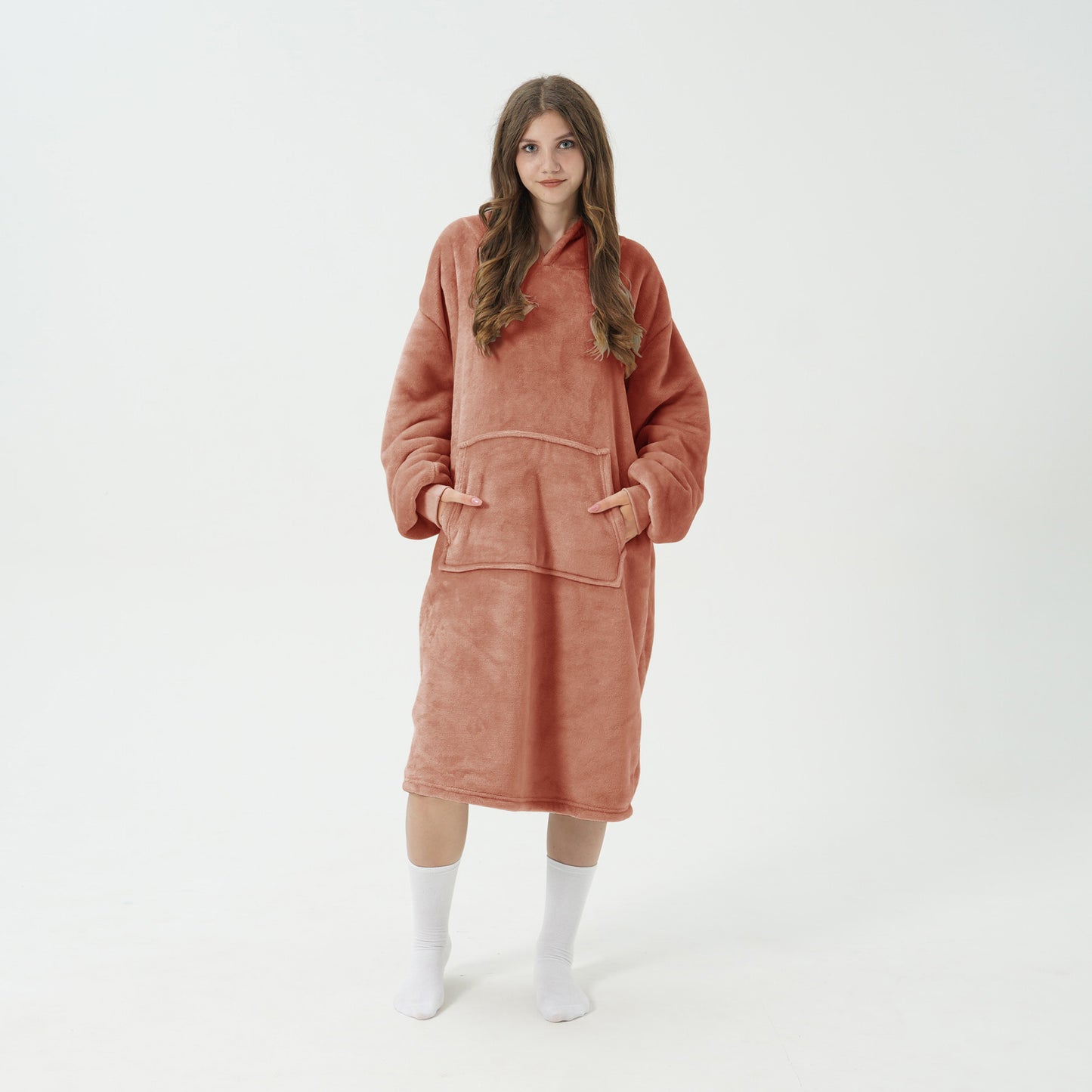 Fleece hoodie met kap I Rose