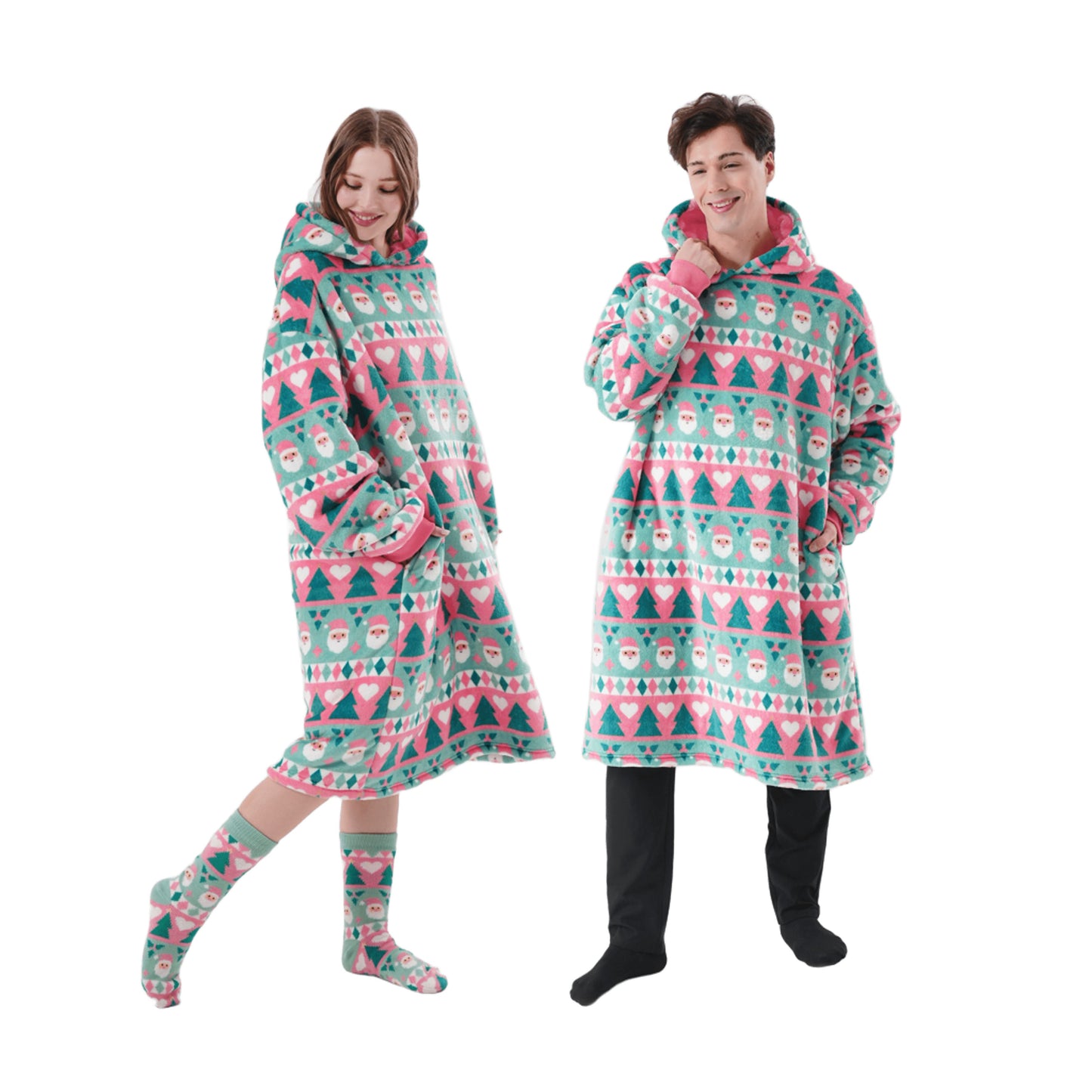 Hoodie met kap I Jolly Santa (volwassenen)