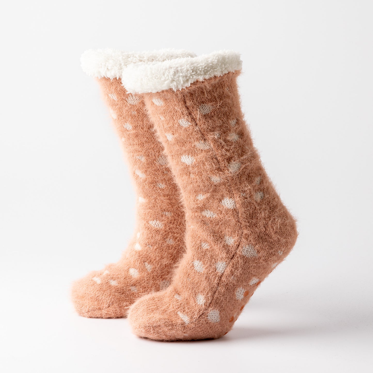 Antislip fleece huissokken I Dots
