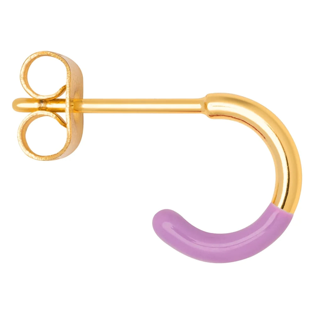 LULU - Oorbel Hoop half dip purple