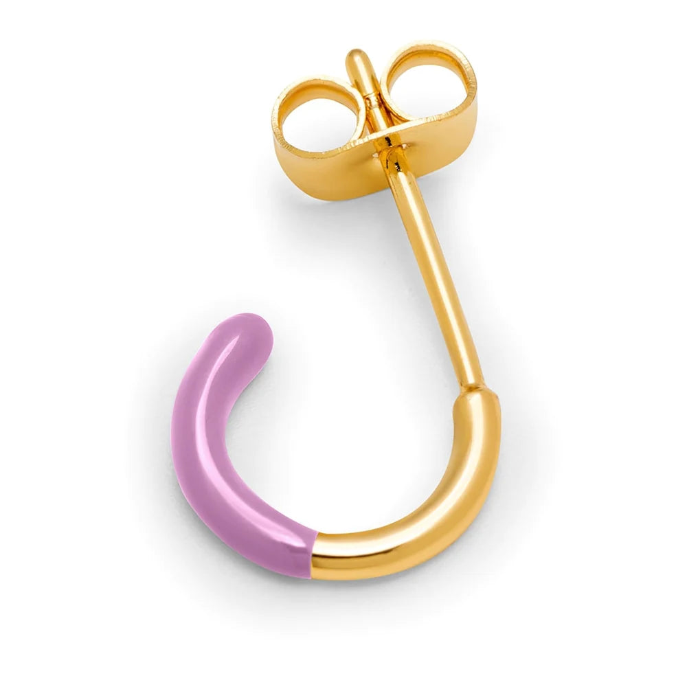 LULU - Oorbel Hoop half dip purple