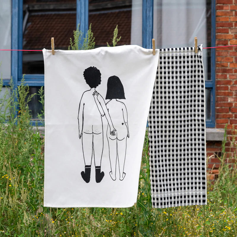 Set keukenhanddoeken | Naked couple
