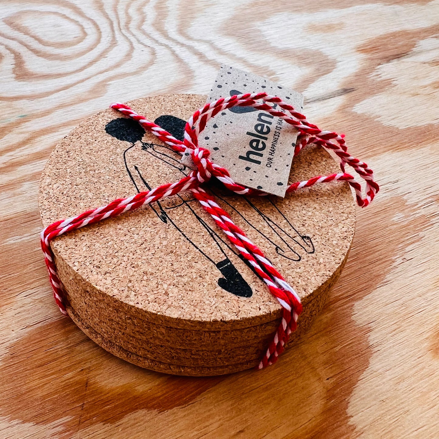 Kurken onderzetters (6 stuks)| Naked couple