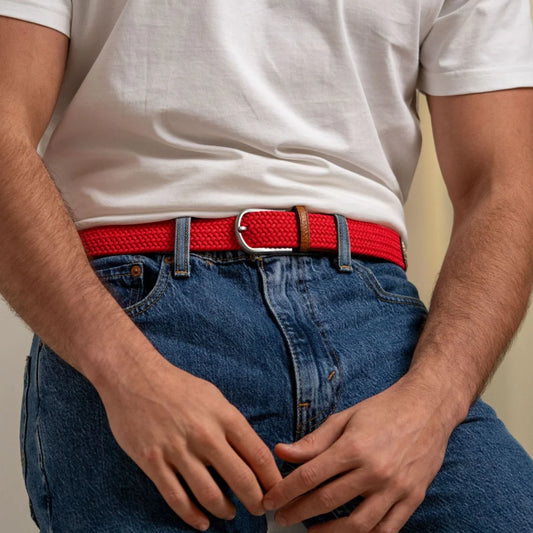 Gevlochten riem Cardinal red