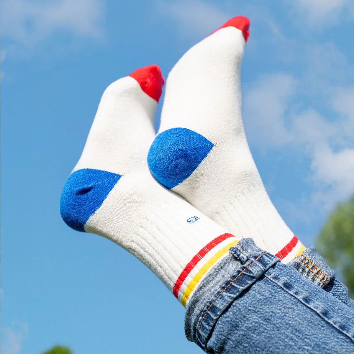 Herensokken Retro |geel, rood