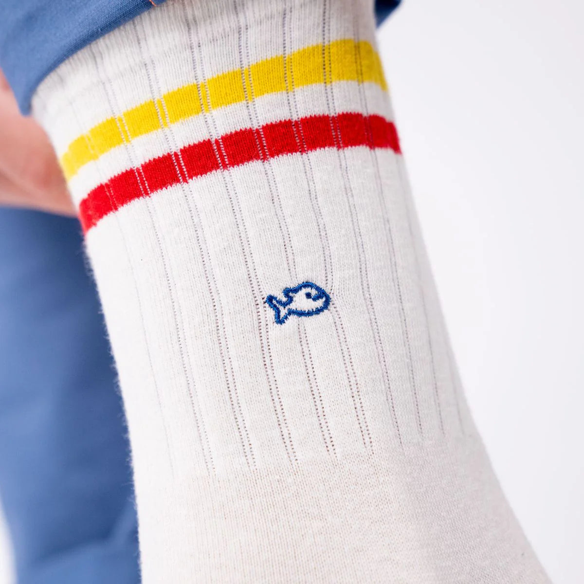 Herensokken Retro |geel, rood