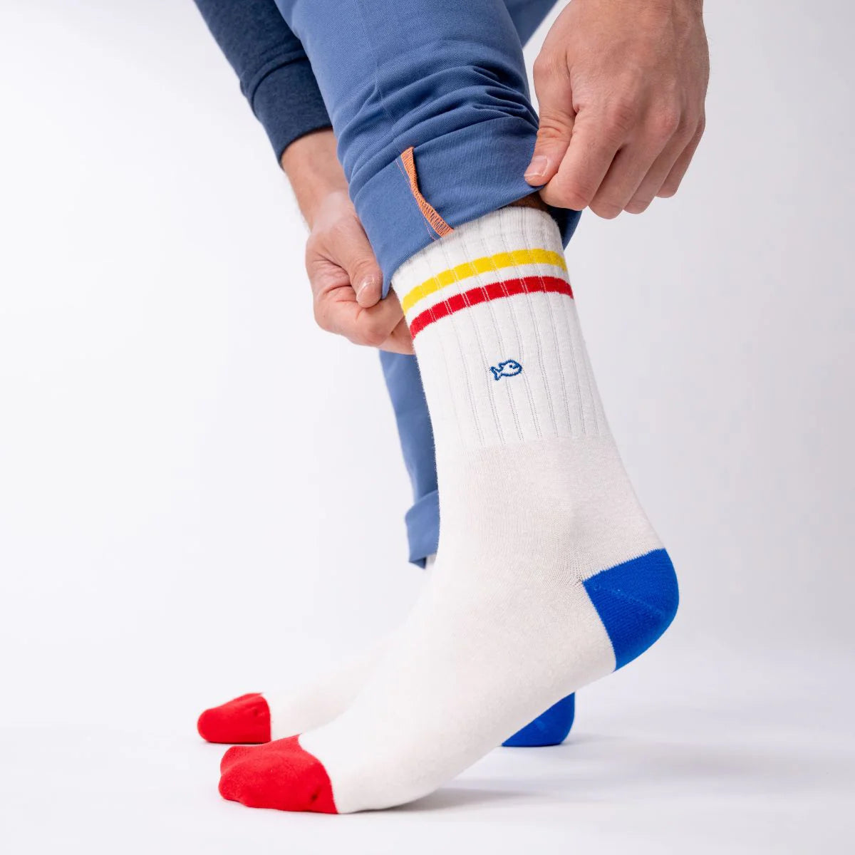 Herensokken Retro |geel, rood