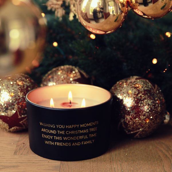 Geurkaars "Wishing you happy moments around the Christmas tree"